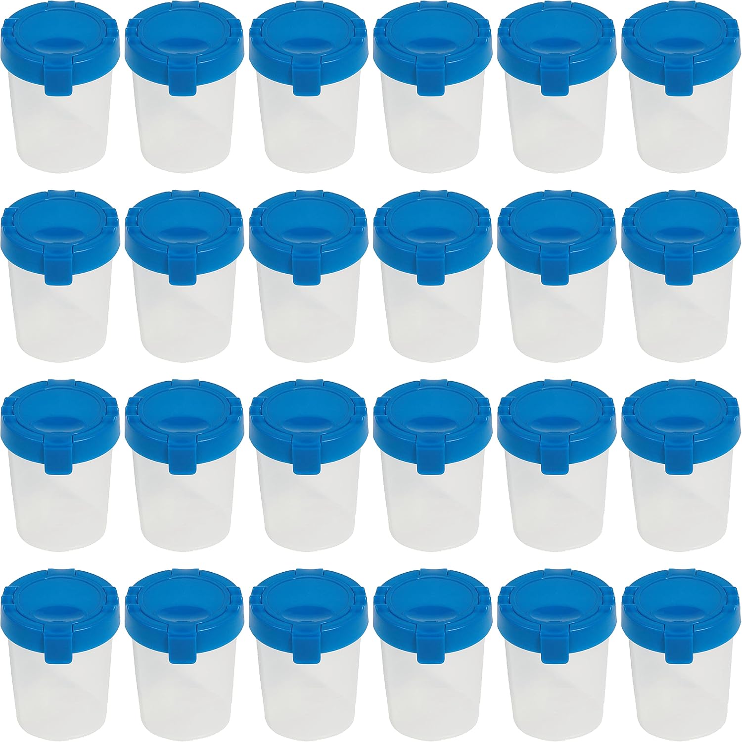 Deflecto Paint Spill Cup, 3.5” x 3.9” x 3.9”, Blue 24 Count