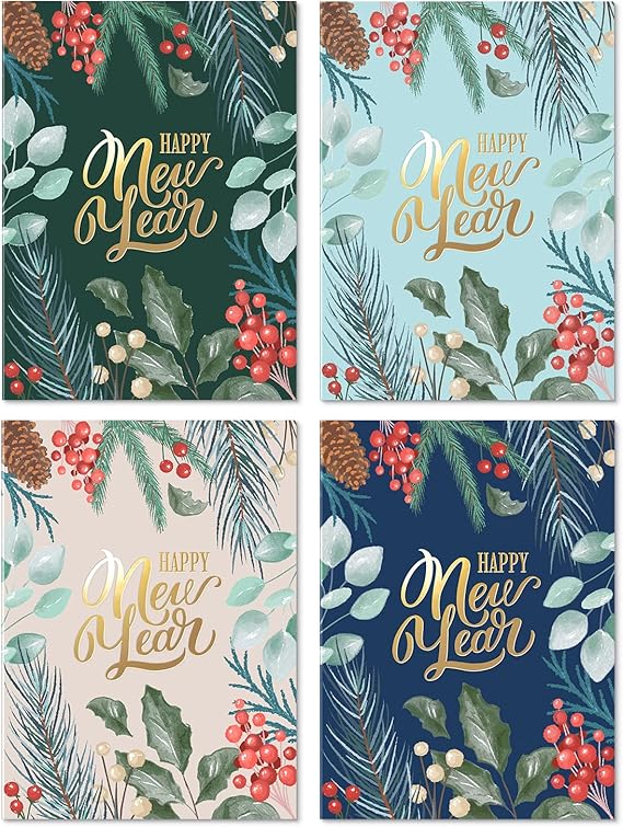 Sweetzer & Orange New Year Cards with Envelopes. 24 Set