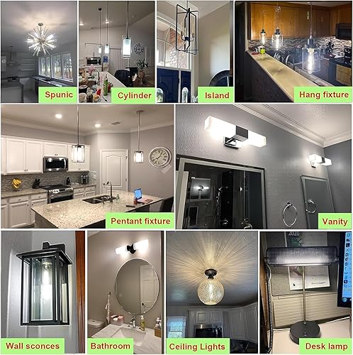 Miniatura 6 de 7.3 Inch E26 Led Bulb 60 Watt Dimmable,5000K Daylight Edison Bulbs,6W Tubular T10 Long Clear Glass Light Bulb for Rustic Pendant,Industrial