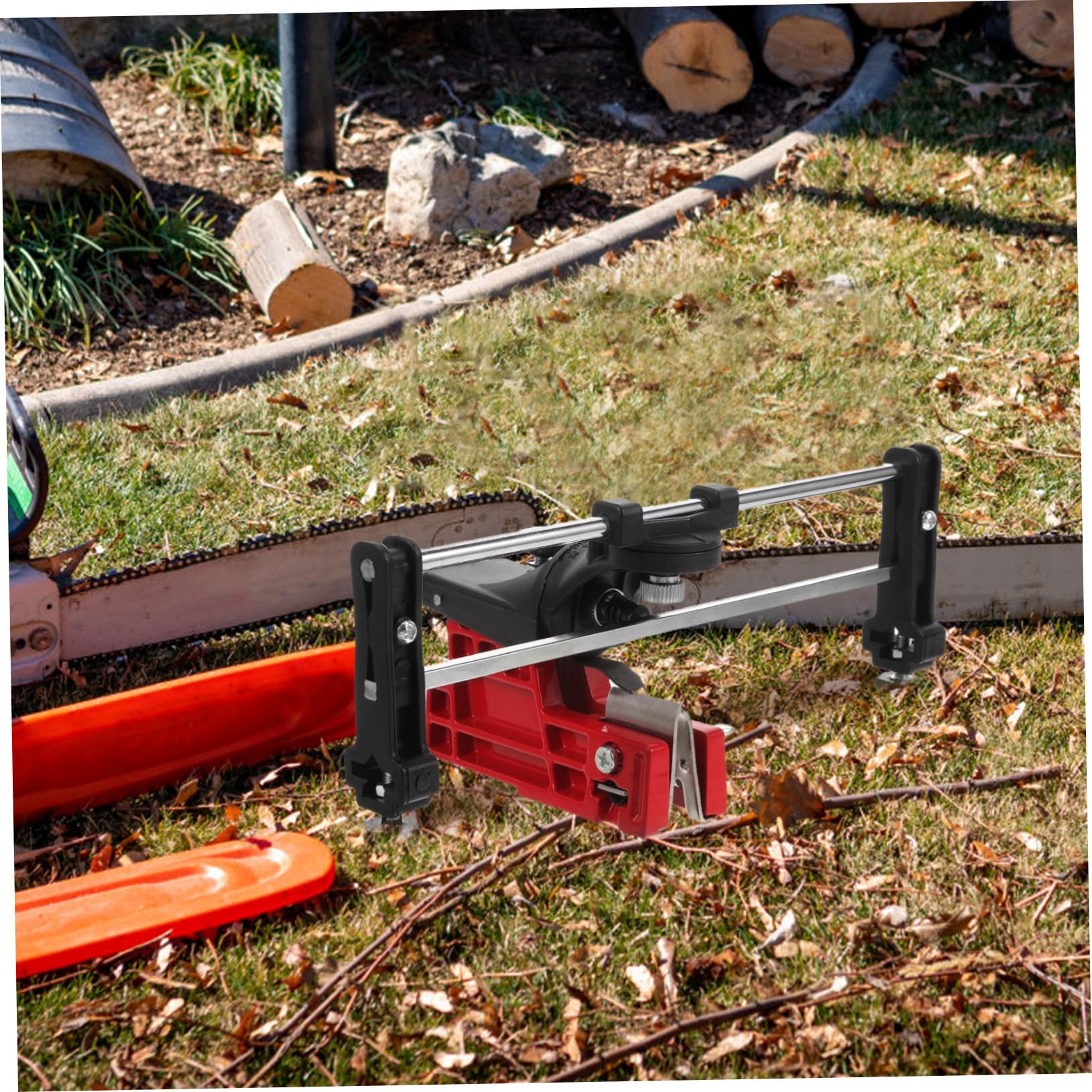 Affûteur de Chaîne de Tronçonneuse Portable Guide pour Usage Jardin Compatible Multi-chaînes Outil Manuel Pratique Solide