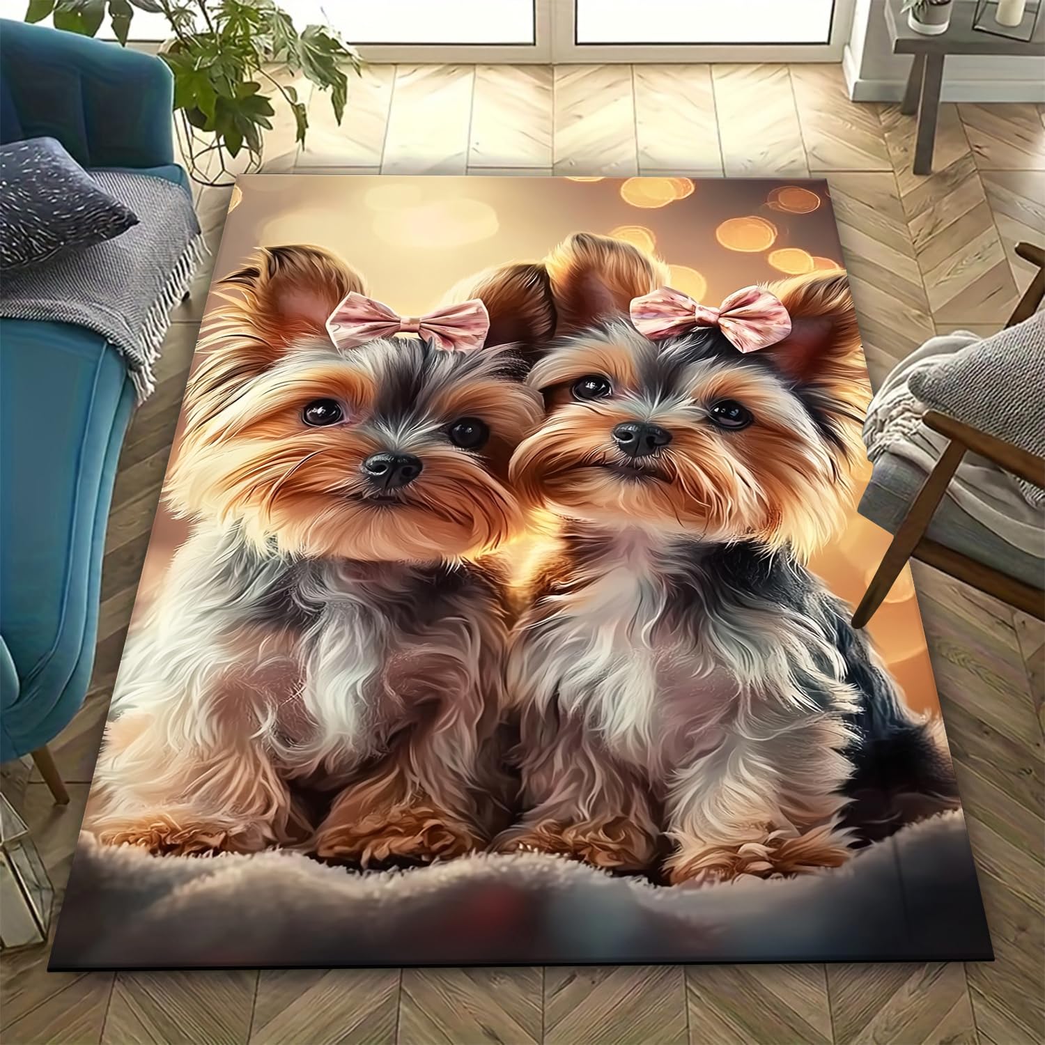 Tapis de salon imprimé 3D grand format 160x230 cm doux et antidérapant pour canapé