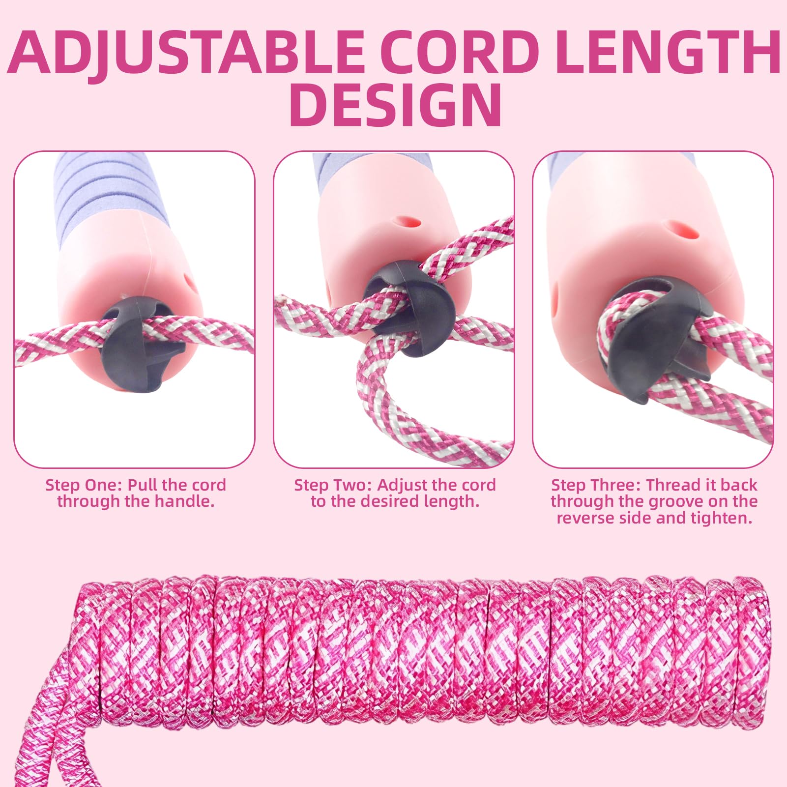Corde à Sauter Speed Rope,Corde a Sauter Enfant,Corde à Sauter Réglable avec Compteur, 2 Mètres Corde à Sauter,Corde Enfants Saut Vitesse avec Compteur et Poignées en Mousse(C)