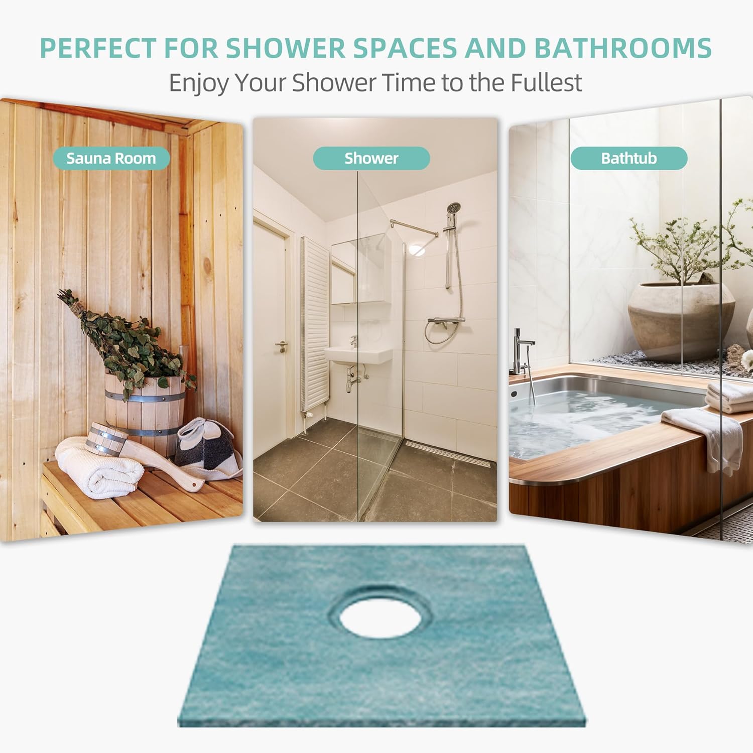 Shower Curb Kit - 48" x 48" Shower Tray with 4" PVC Center Flange, includes 4" Central Drain, 2 Cuttable Shower Curbs, Waterproofing Membrane, Seals,Bonding Flange, Corners & Trowel