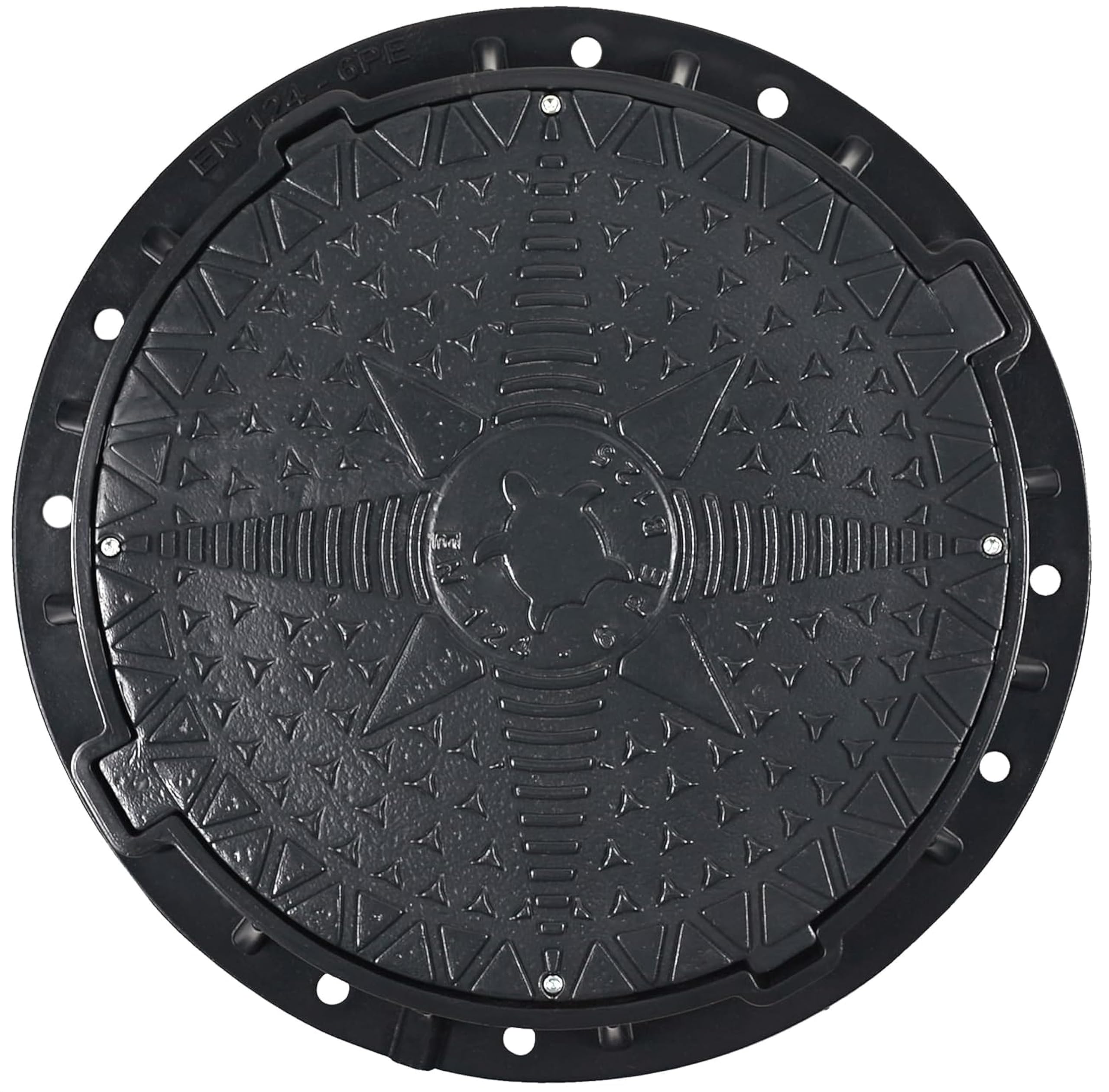 Varile Tapa de 80 cm, soporta hasta 12,5 t, clase B125, tapa de alcantarilla (negro)