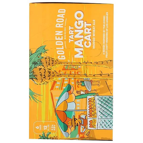 Golden Road Brewing Mango Cart Wheat Ale Craft Beer, 6 Pack Beer, 12 Fl Fl Oz Cans 6
