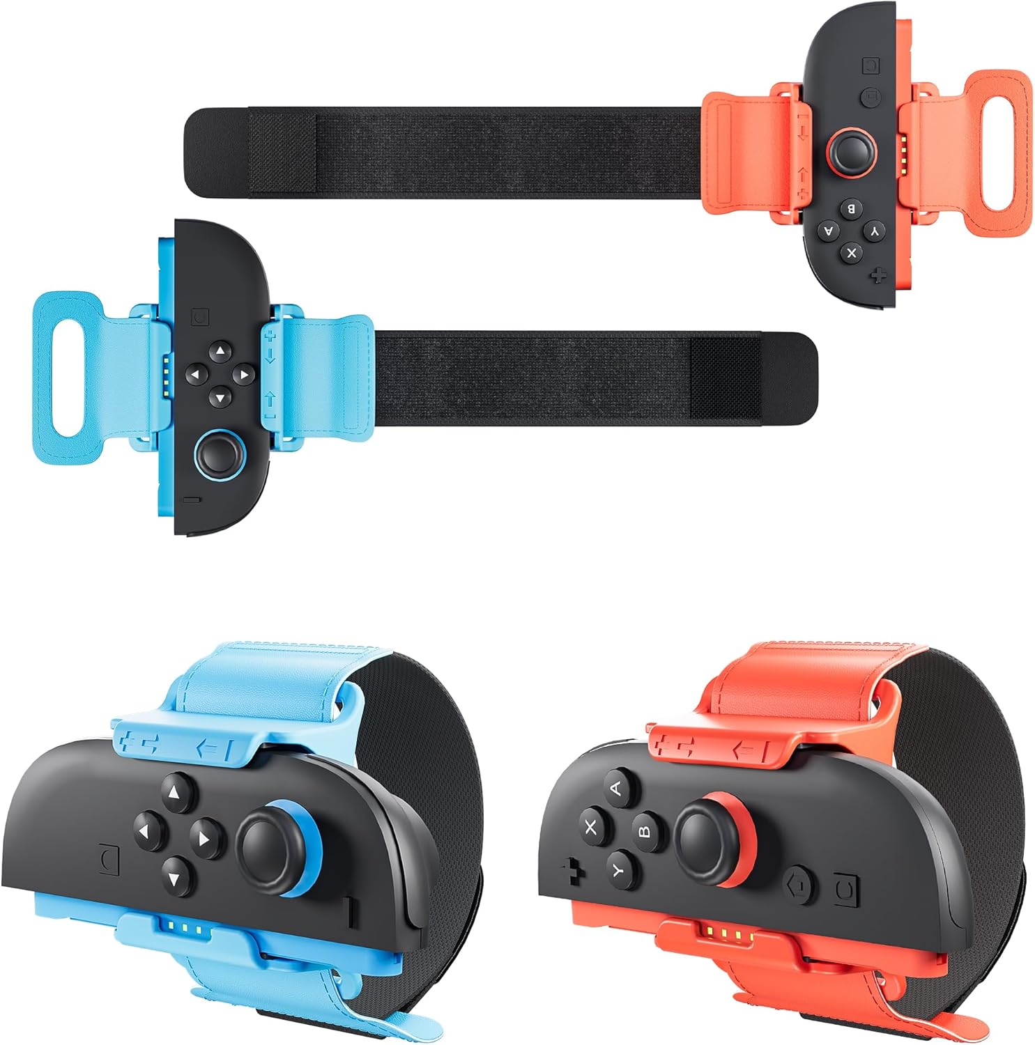 FUNDIARY Blue+Orange Wrist Band for Switch 2(2025), Adjustable Hand Strap for Switch 2 Sport Games for Zumba Burn It Up, Skin-Friendly Accessories Compatible with Switch 2 Joycon Fit for Kid and Adult