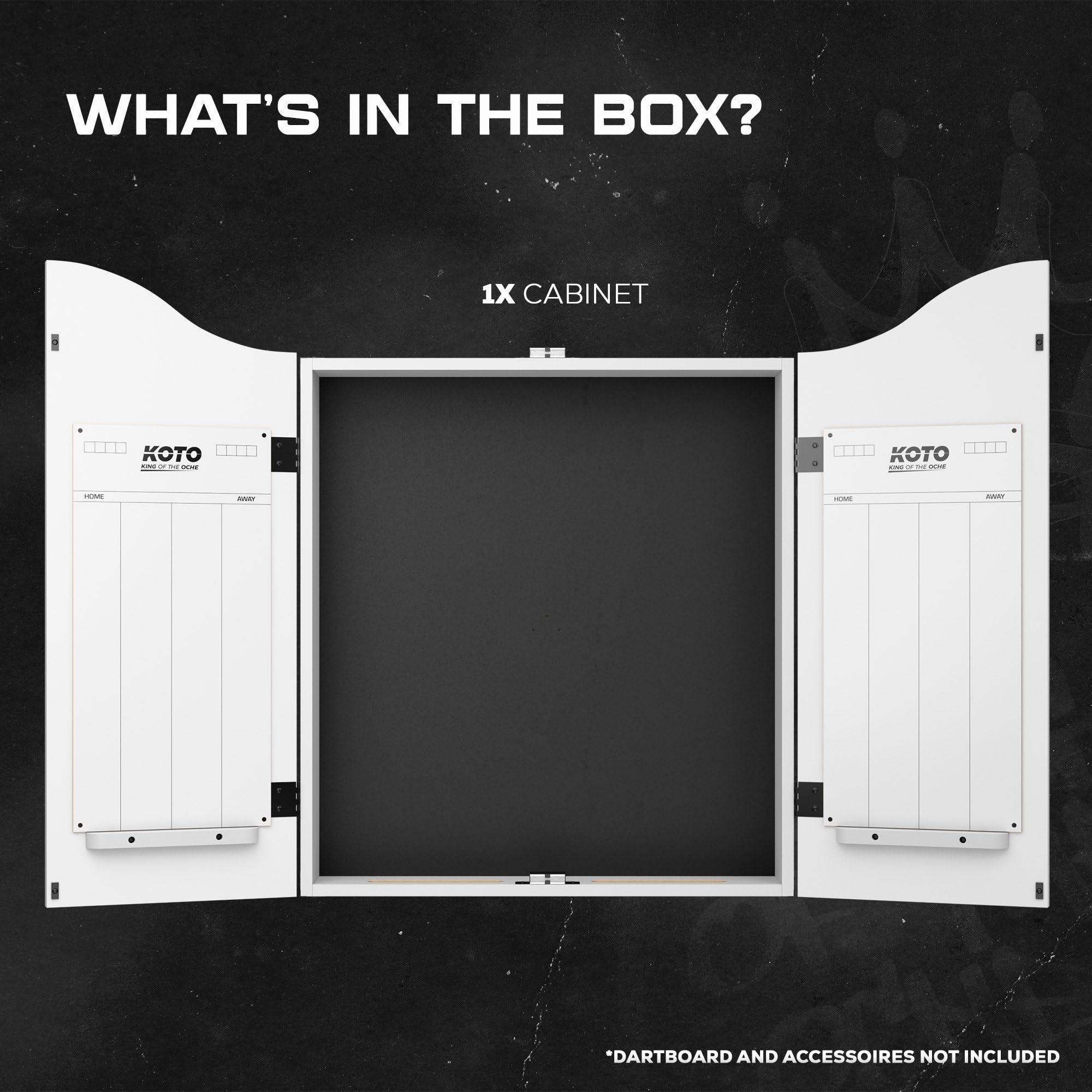 KOTO - Gabinete de Dardos Blanco Plain, Almacenamiento Práctico para Dardos en Casa, con Whiteboards para Llevar la Puntuación