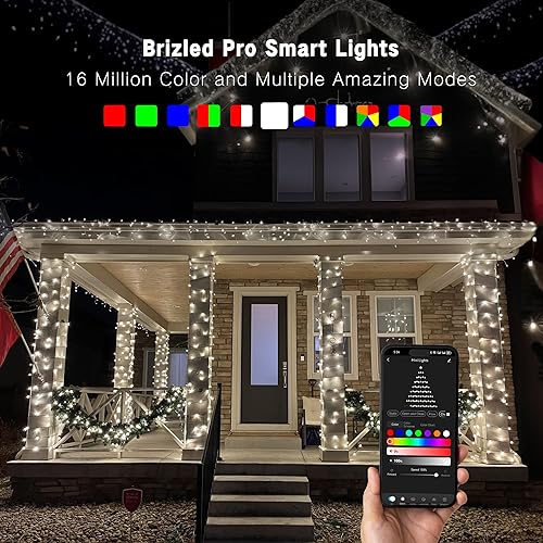 Miniatura 3 de Brizled Luces de Navidad inteligentes profesionales, 66 pies, 200 luces LED WiFi, luces de árbol de Navidad, controladas por aplicación, RGB que
