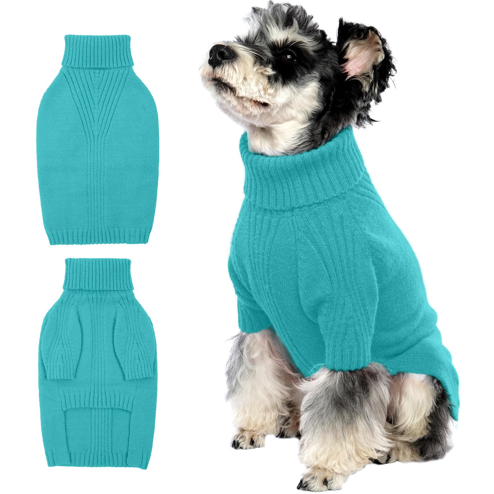 IECOii Dog Jumper Medium,Doggie Sweater Medium Size Dog Girl Boy,Turtleneck Thick Warm Medium Dog Jumper,Fall Cold Pet Outfit for Christmas Dog Winter Knitted Clothes for French Bulldog Boston Terrier — image 1