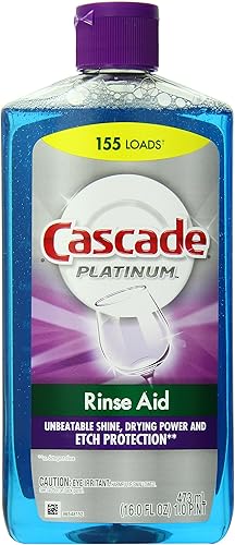 Cascade Rinse Aid Platinum - Agente para lavavajillas, regular, 16 onzas líquidas (paquete de 6)