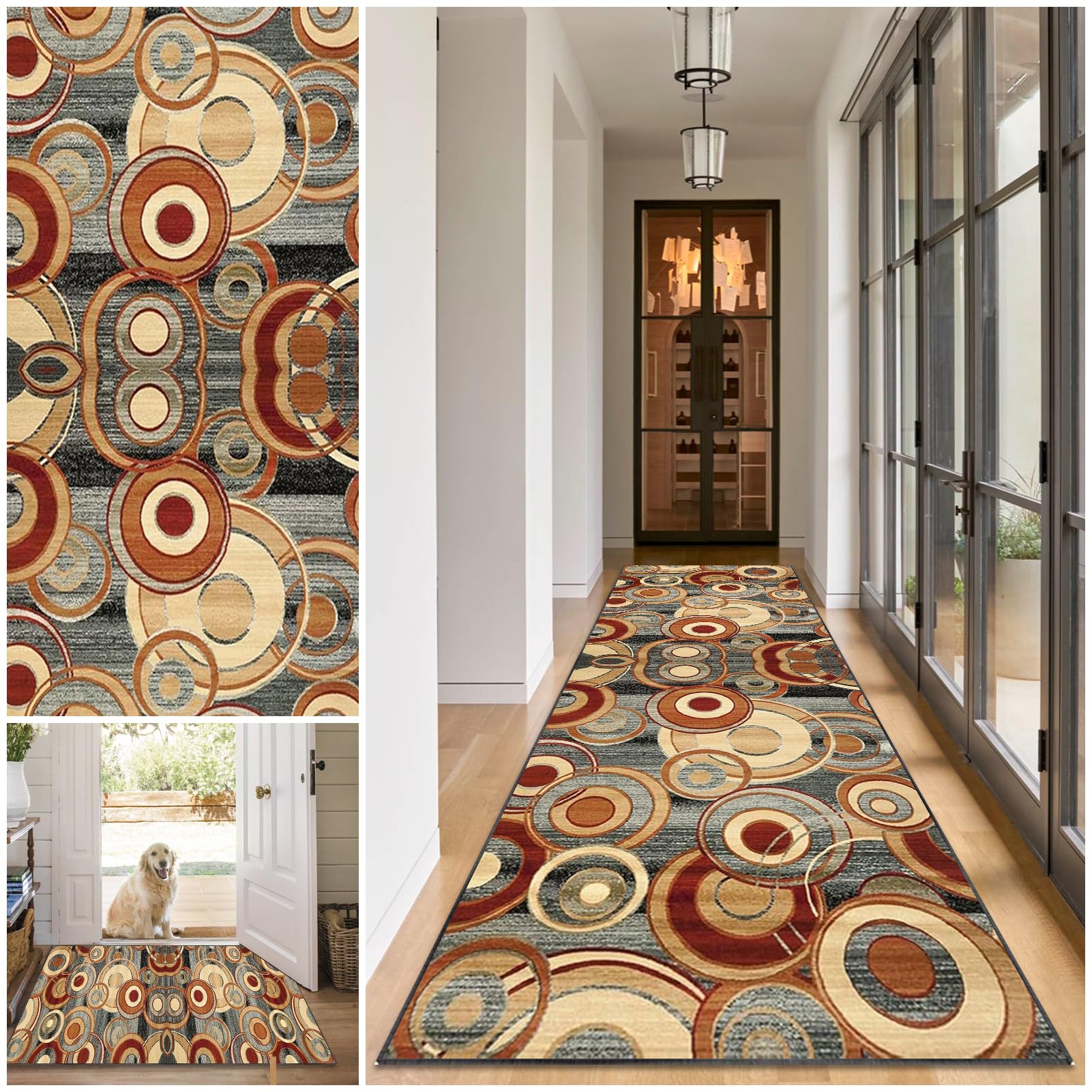 Runner Rugs for Hallway Washable Kitchen Rugs 80 x 150 cm Hall Runners Non Slip Long Kitchen Runner Rug Absorbent Floor Carpet Area Rug Door Mats Carpet Runner for Hallway Entryway Laundry Room