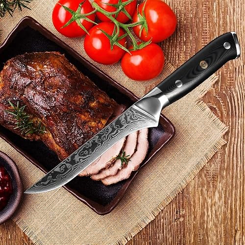 Miniatura 2 de Cuchillo de corte de carne de chef 6 pulgadas cuchillo de deshuesado 67 capas de acero de Damasco carne de corte afilado profesional picar rebanadas