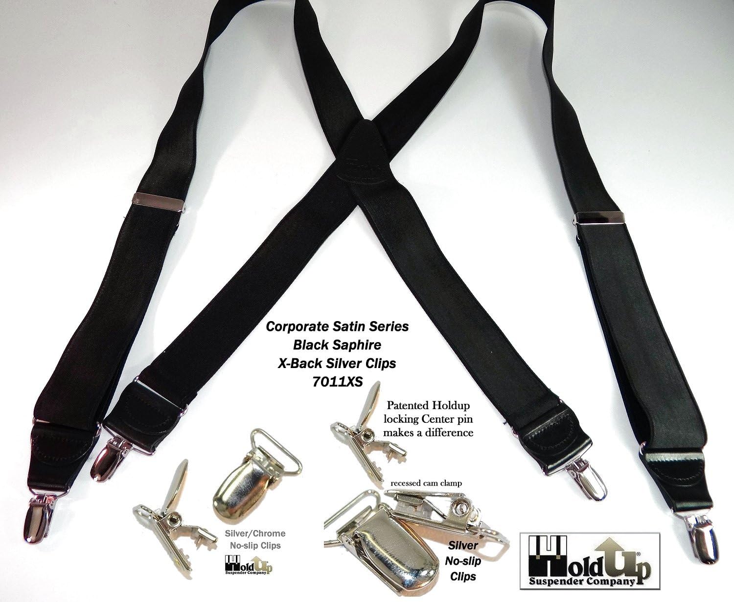Hold-Up Suspender Company Corporate Series Suspenders for Men Black Sapphire XS