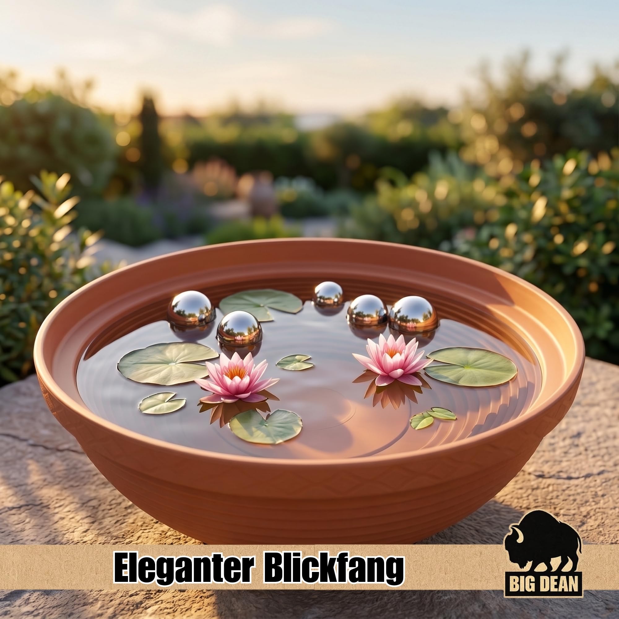 Mini fontaine XXL avec bol et boules de bassin intérieur et extérieur - 65 cm de diamètre