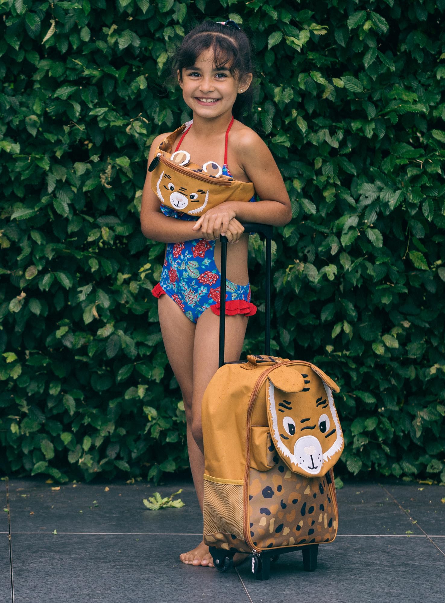 LES DEGLINGOS - Sac Banane Enfant - Speculos le tigre - Amusant - Idéal pour les balades, pique nique - Fille et Garçon - Âge dès 3 ans - Ocre