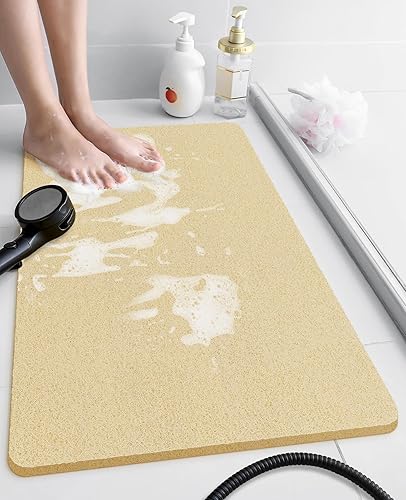 OTHWAY Tapete de ducha antideslizante sin ventosas, de secado rápido, antideslizante para ducha, baño, tapete de ducha de PVC para áreas húmedas