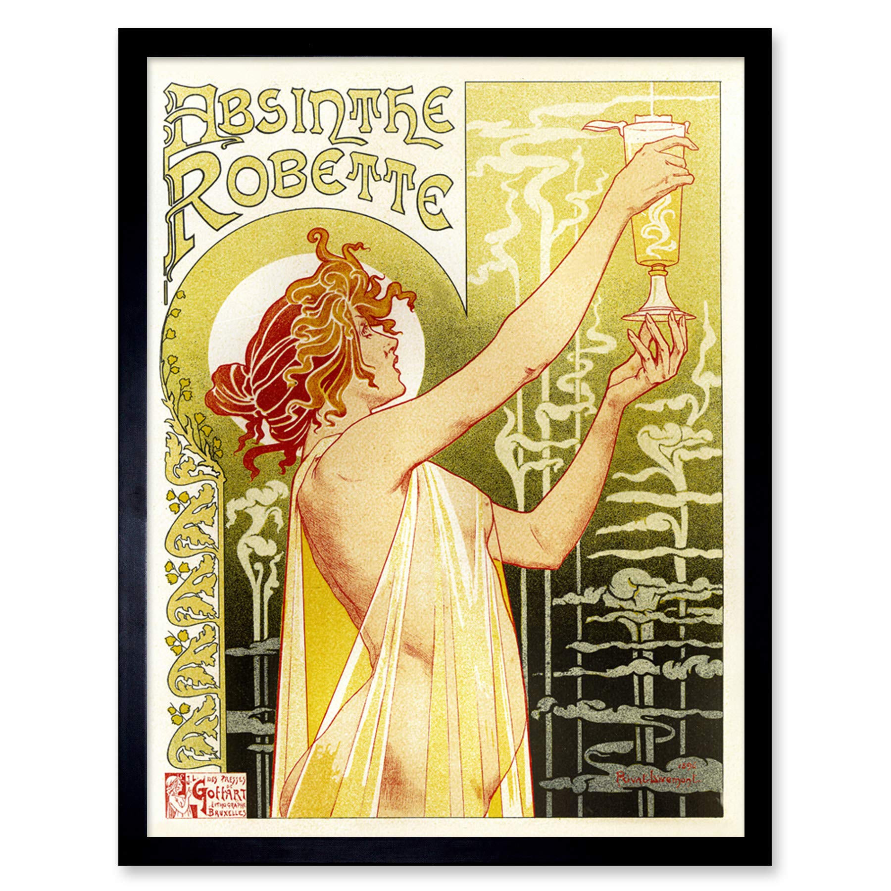 Wee Blue Coo Absinthe Robette Belgium Classic Art Print Framed Poster Wall Decor 12x16 inch