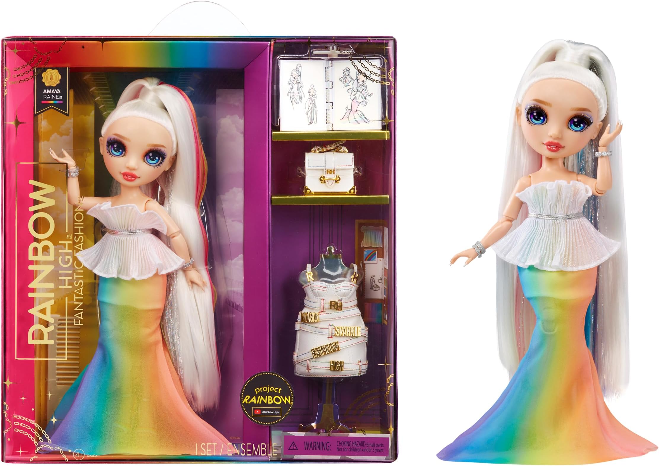 Rainbow High Fantastic Fashion Doll - Amaya Raine - Rainbow Fashion Doll and Playset with 2 Outfits & Fashion Accessories - For Collectors and Children from 4-12 Years
