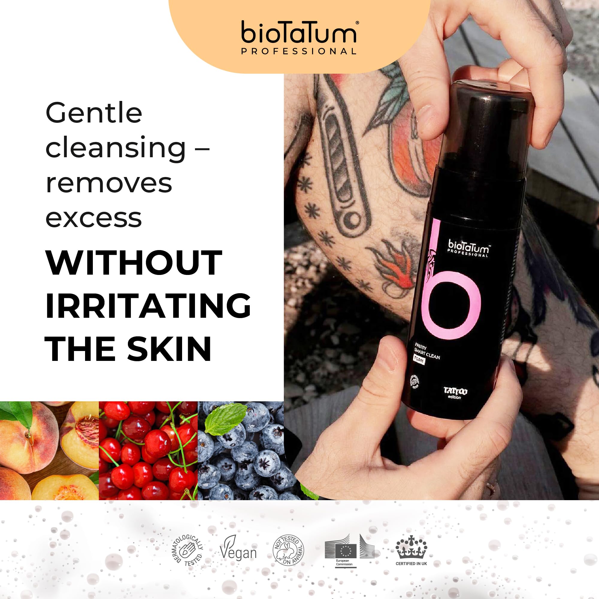 bioTaTum Tattoo Aftercare Foam Cleanser, Cleansing Foam, Soap Tattoo Wash, Professional Tattoo Cleaning Wash, Tattoo Cleaning - Image 4