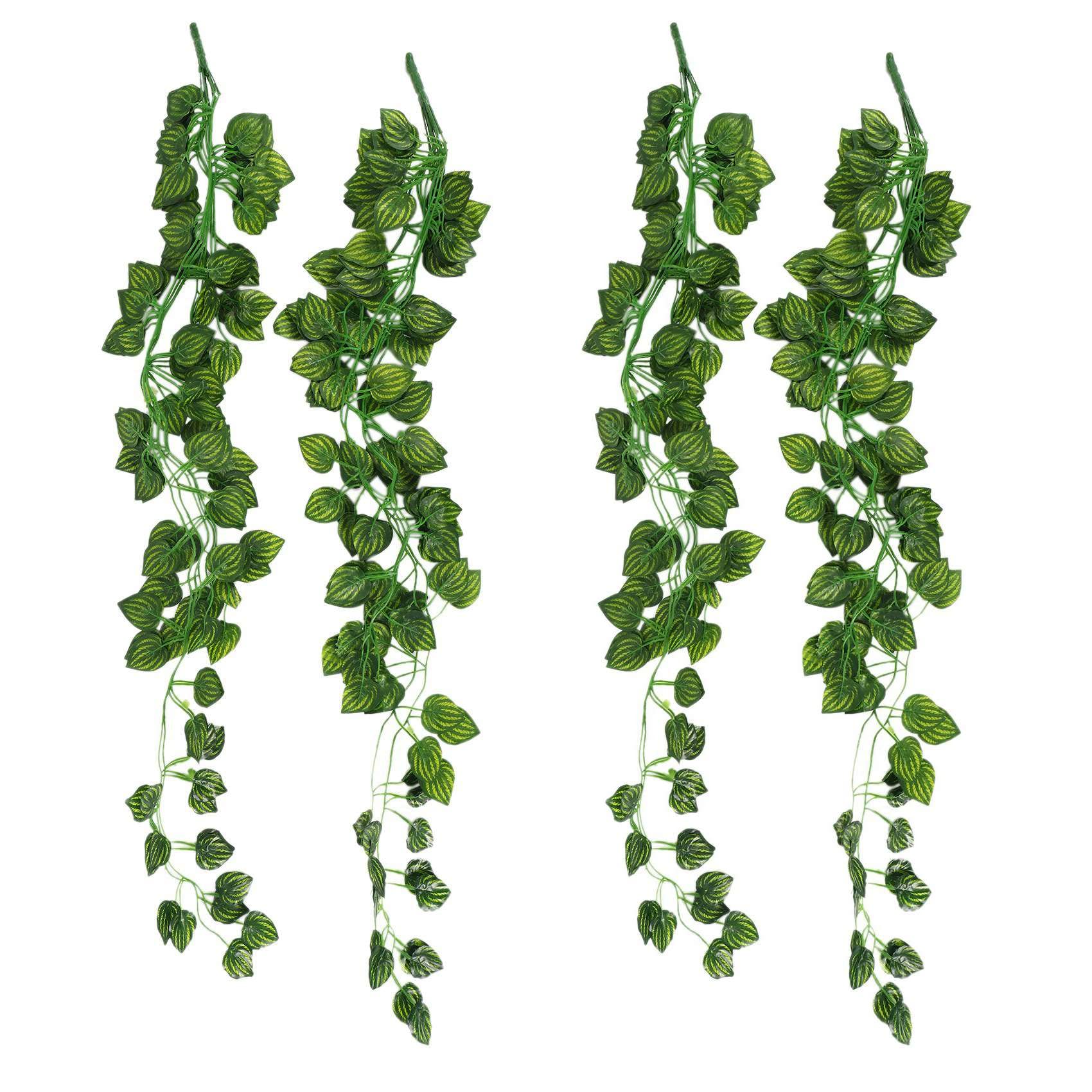 Hndhbfgrt 4Pcs Artificial Ivy Garland Fake Hanging Vine Plants Faux Foliage Garland for Party Wedding Garden Kitchen Basket
