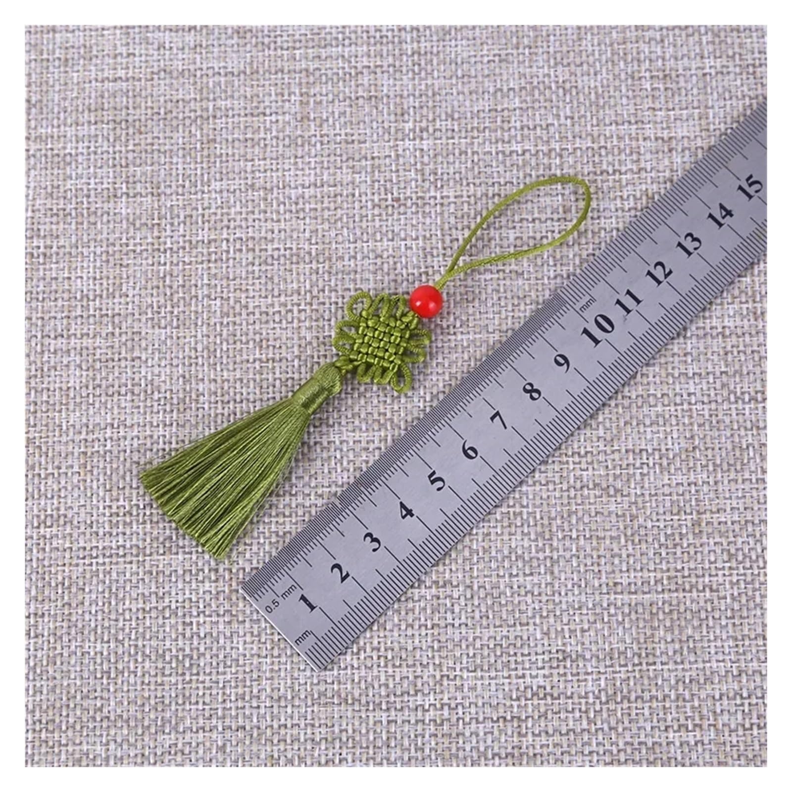 6/10 nappine in seta a forma di piccolo nodo cinese, 5 cm, per tende, fai da te, artigianato, regali, gioielli, decorazione (verde scuro, 6 pezzi)