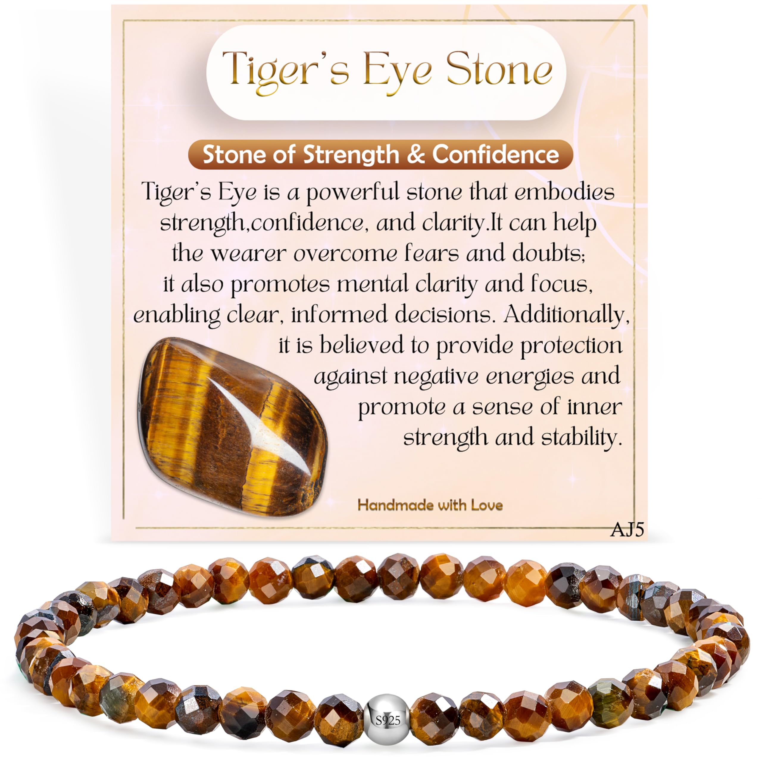 Farfume 4mm Bracciali di Perline per Donne, Bracciale di Cristallo in Argento Sterling 925, Gioielli di Pietra Naturale, Regali di Braccialetti Elastico Chakra