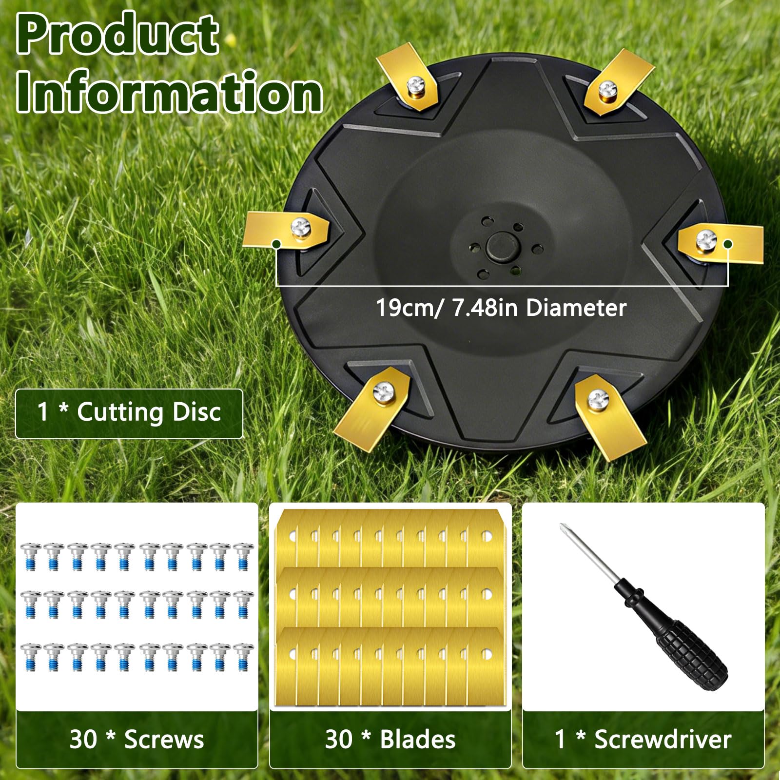 Plateau de Lame + 30 Lames Compatibles avec DREAME A1 A1 Pro A2 | MOVA 600 600 KIT 1000 Disque de Coupe Robot Tondeuse, Lame de Tondeuse, Disque Rotatif pour Robot Tondeuse