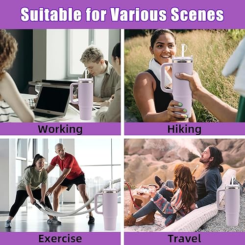 Miniatura 6 de Juego de 4 tapones de silicona a prueba de derrames para Stanley de 4030 onzas, vaso The Quencher H2.0 Flowstate con asa para Stanley, accesorios