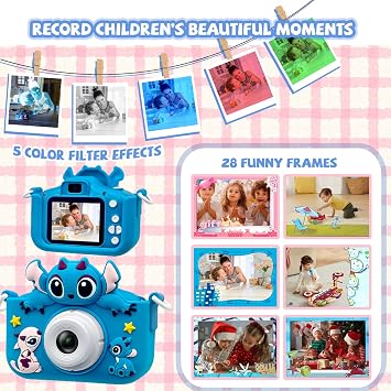 Kids Camera Toddler Digital Camera Little Girls Toy Camera for 3 4 5 7+ Years Old Boys Christmas Birthday Gifts for Kids Digital Camera 40MP Dual Lens 1080P HD Video Selfie Camera with 32GB SD Card