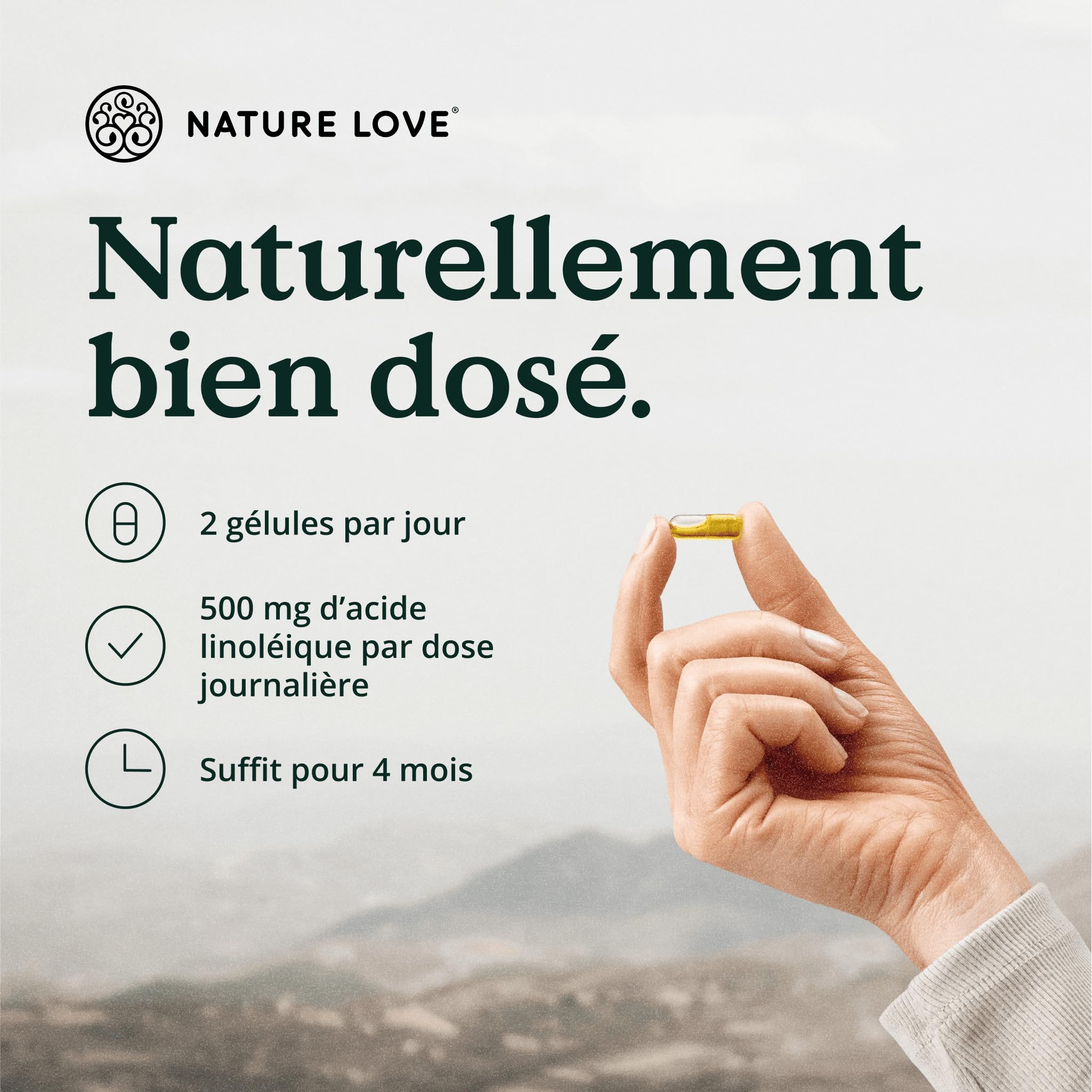 NATURE LOVE® Huile de Nigelle Bio - 240 gélules véganes - hautement dosé : 1000mg d’huile de nigelle égyptienne par dose journalière - dont 50% d’acide linoléique - contrôlée en laboratoire
