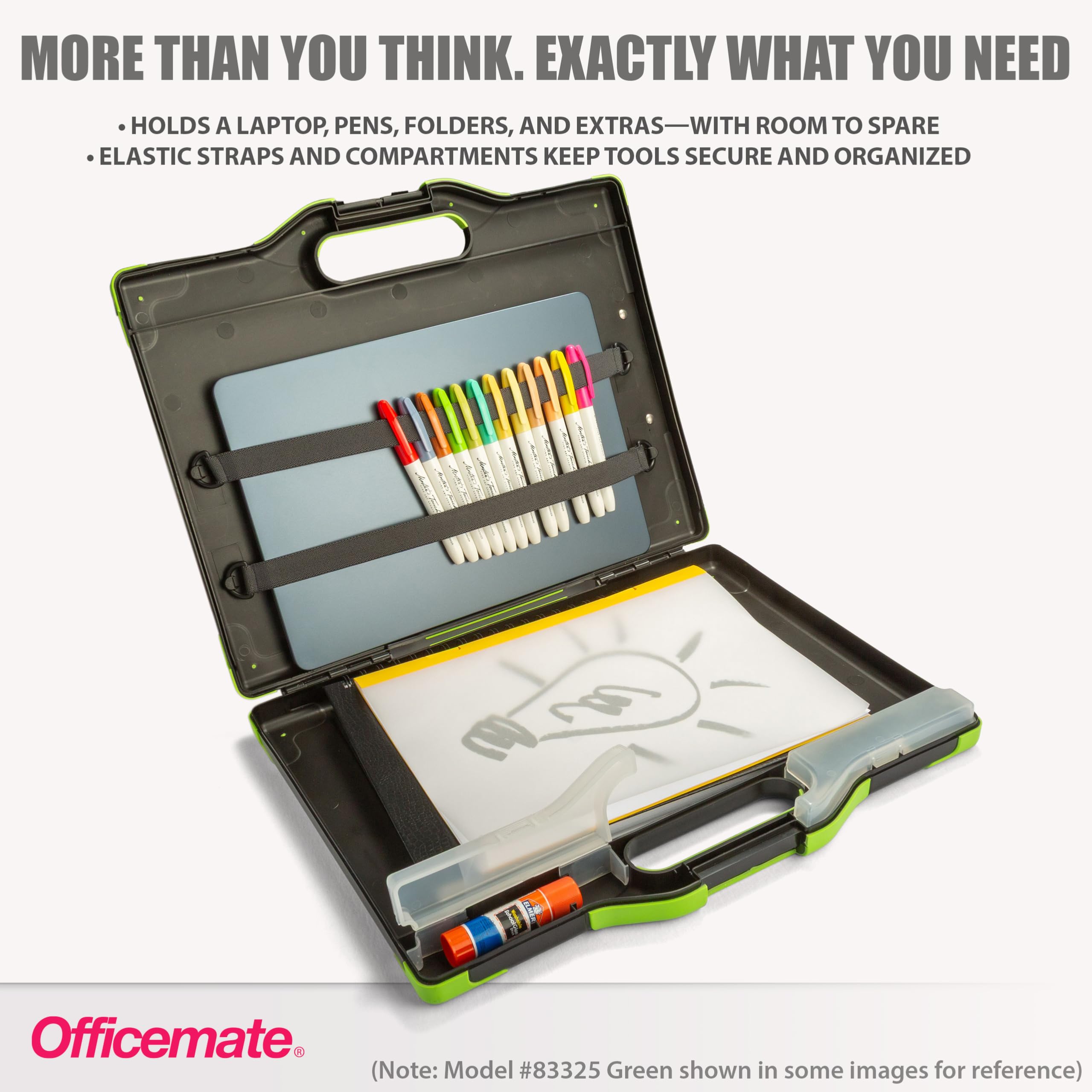 Officemate OIC Carry All Clipboard pudełko do przechowywania, rozmiar liter/prawny rozmiar, czarny i szary (83324), 1, 40 cm x 33 cm x 5 cm