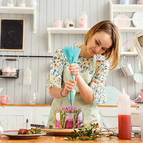 Miniatura 7 de Wenburg Juego de puntas de tuberías rusas, 43 piezas 16 puntas de flores grandes para decoración de pasteles, puntas de hojas, acopladores, bolsas