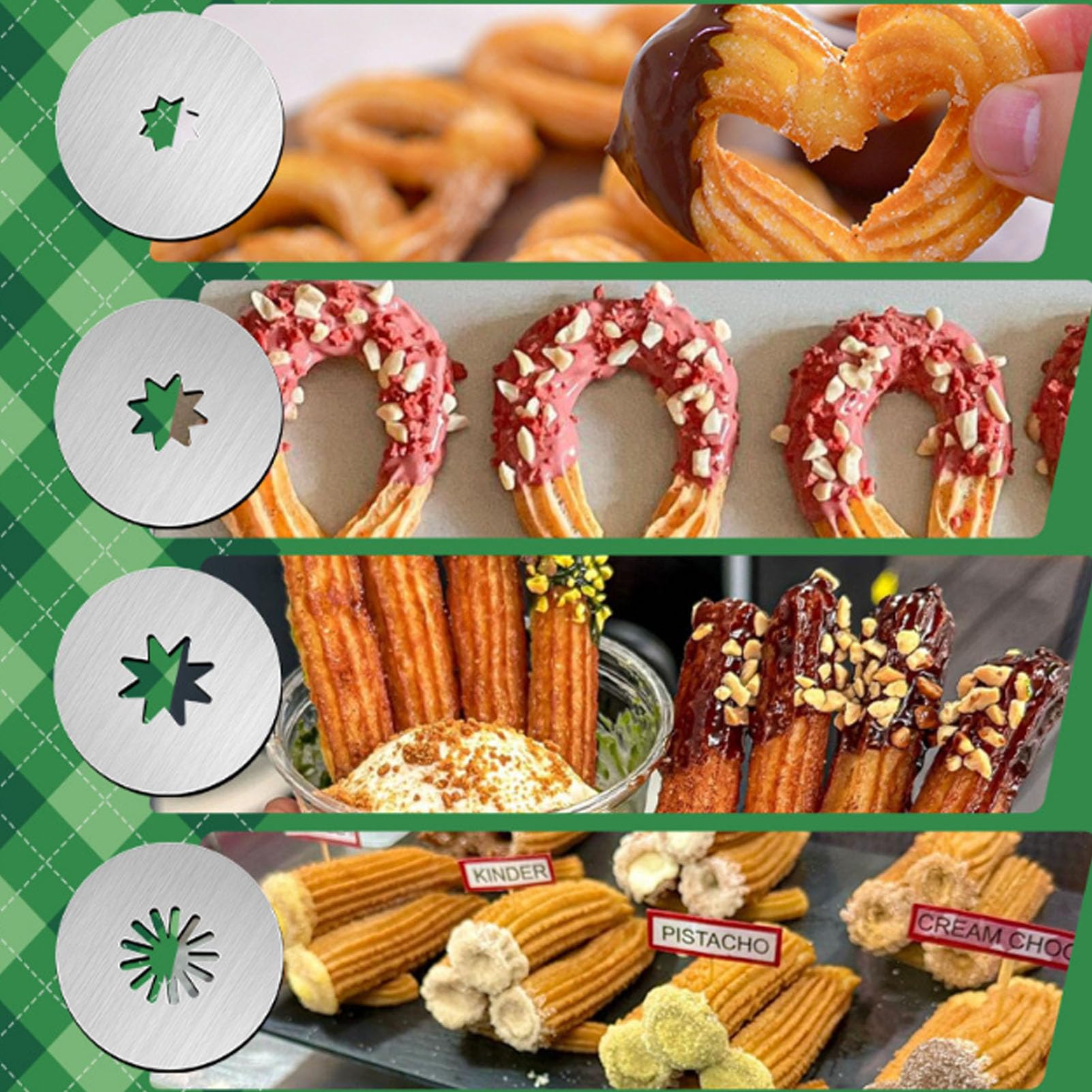 Luocute Machine à Churros de qualité Supérieure, 7,4x14,2x2,6 Pouces, Kit de Pistolets à Pression pour Biscuits Churros et Décoration de Gâteaux, Machine Multifonctionnelle avec Poche à