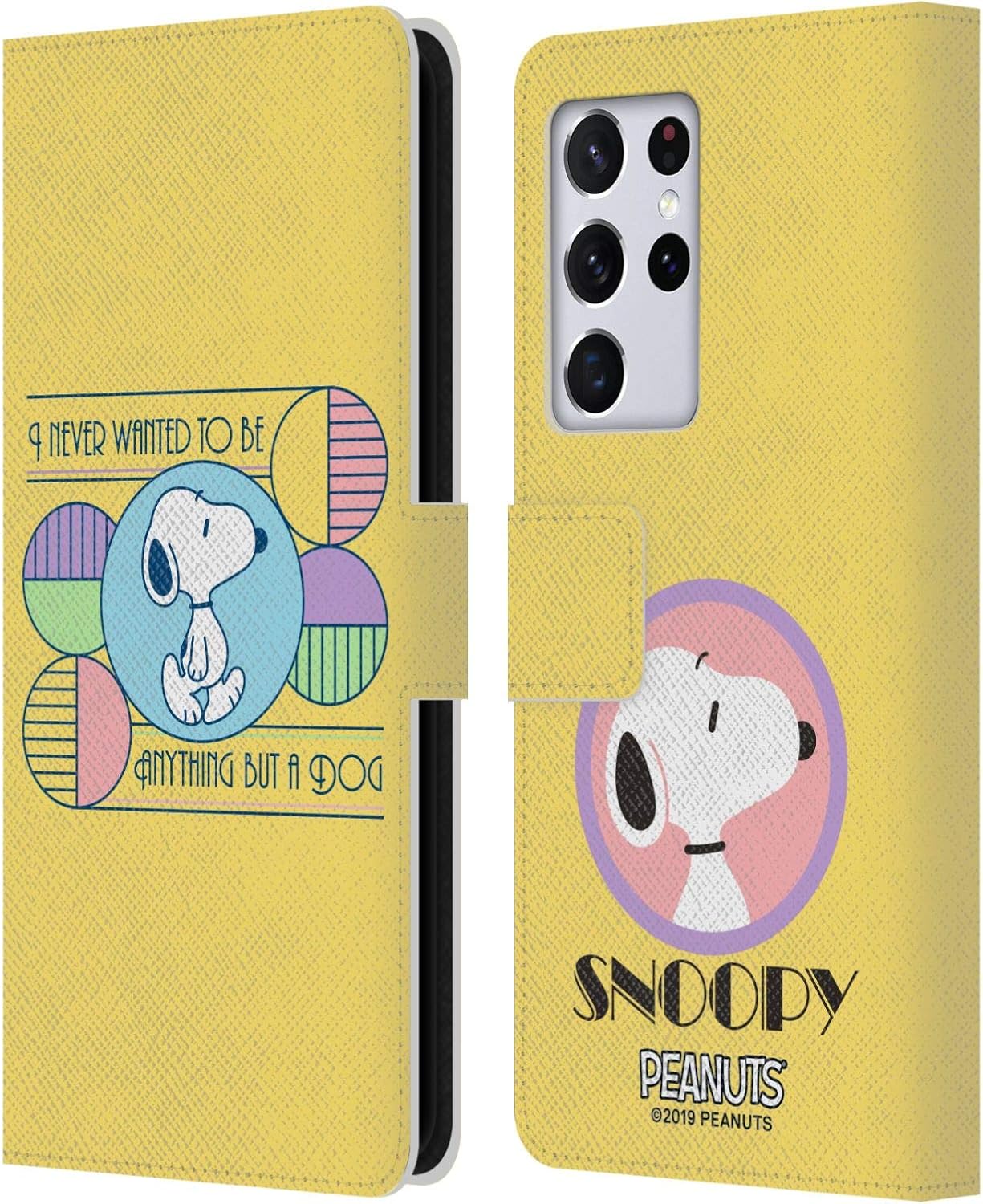 Head Case Designs Officially Licensed Peanuts Dog Snoopy Deco Dreams Leather Wallet Case Compatible with Samsung Galaxy S21 Ultra 5G