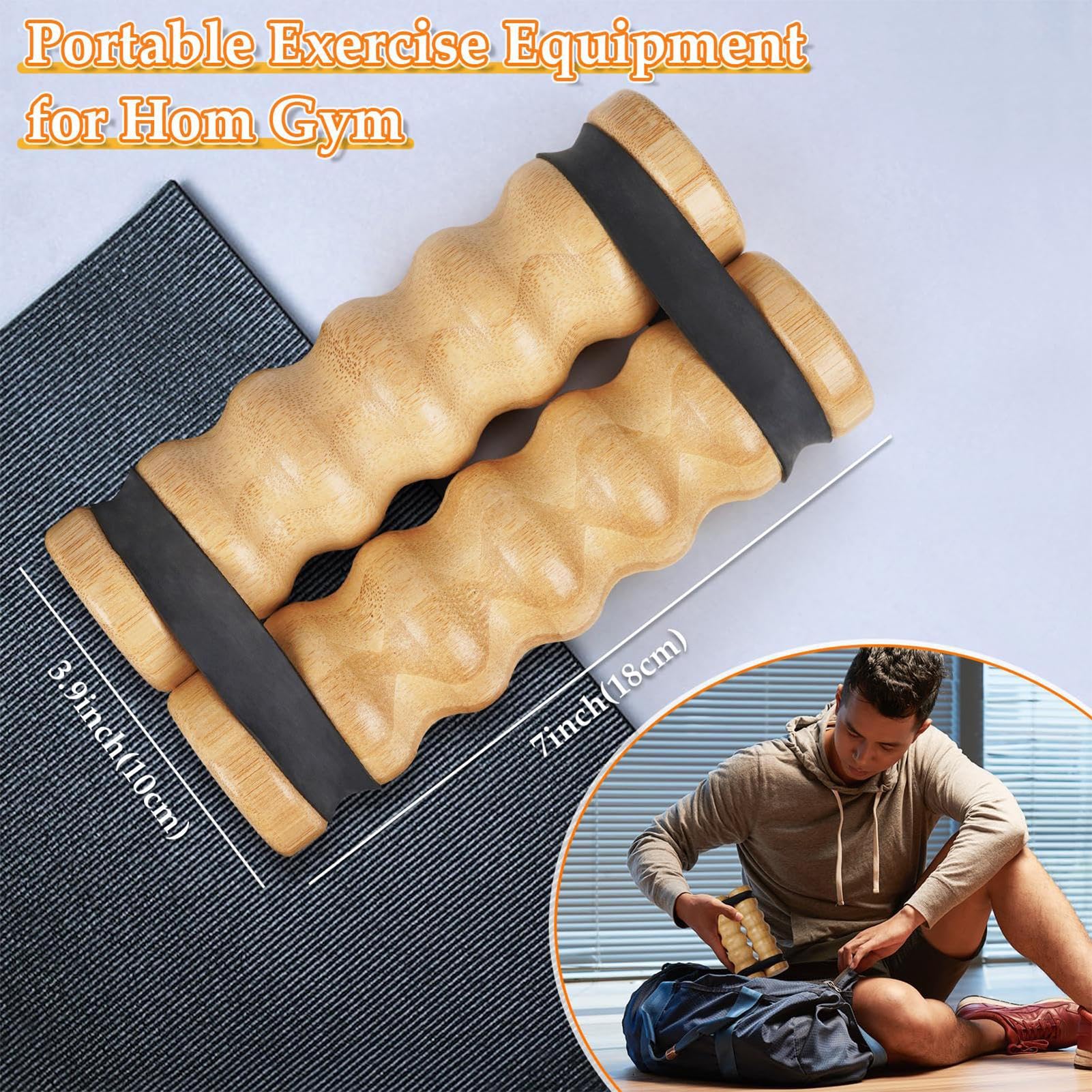 Balance Training Ripstick - Holz Übungsbrett, Schulter- und Kerntraining mit verstellbaren Widerstandsbändern, Fitnesszubehör, Rip Stick mit ergonomischen Griffen für Home Gym Muskelstärkung