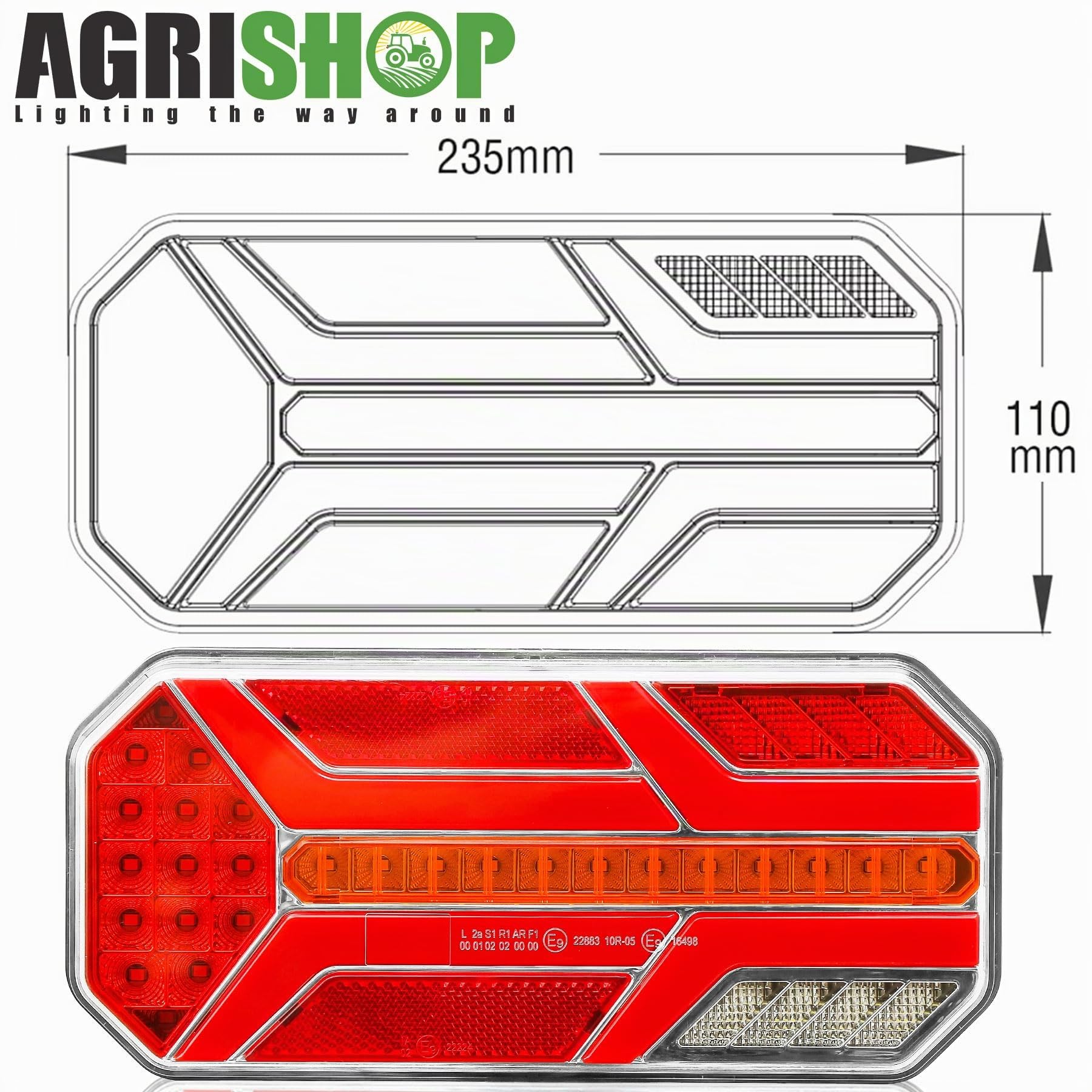 Pilotos Traseros Remolque 12/24v Led Homologado,7Funciones 2pcs Kit Luces Traseras Piloto Trasero Remolque Camión Van Caravan Pilotos Traseras Remolque Tractor Impermeable Sumergible