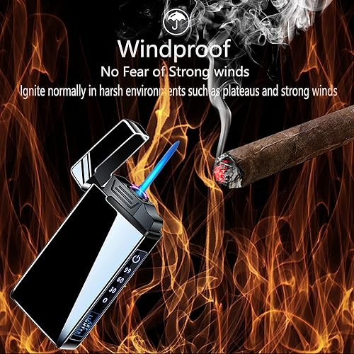 Miniatura 3 de Encendedor de arco, encendedor eléctrico de butano recargable 2 en 1, encendedor recargable USB de alta calidad con pantalla LED, encendedor