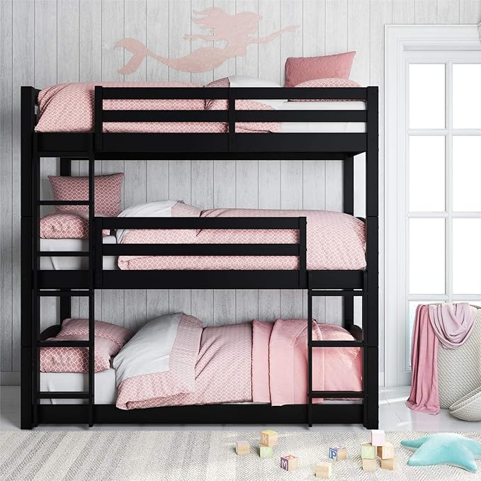 three bunk beds together