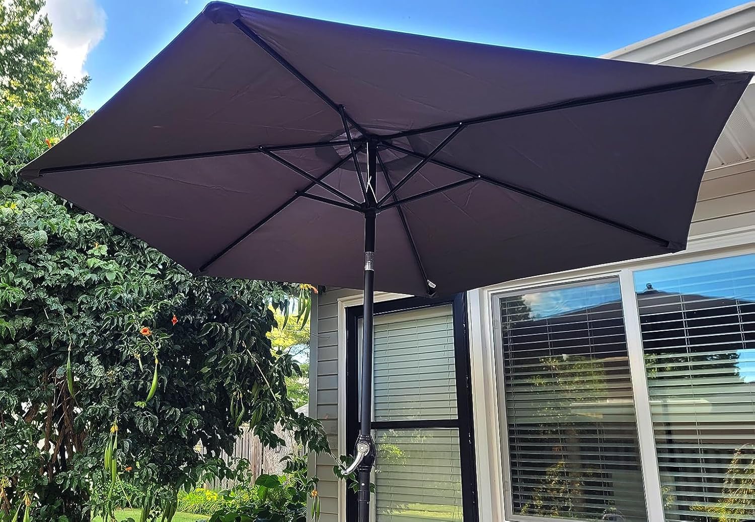 J&C Patio Umbrella Replacement Canopy Round Outdoor Shade Durable Waterproof 8 Ribs Umbrella Top Canopy Cover Replacement Cover for Lawn Garden Umbrellas Accessories (Canopy Only)