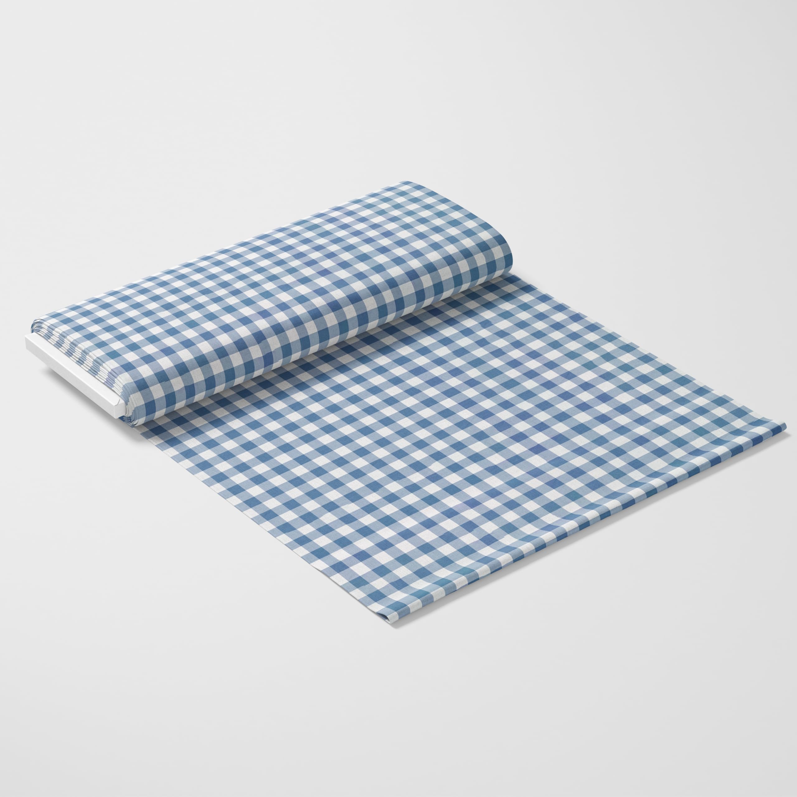 DFL Gingham Polycotton Fabric 1 Inch Check | 114cm Wide - Plain Weave Material for Dressmaking Shirts Tablecloths Crafts - Sold by The Metre (Baby Blue)