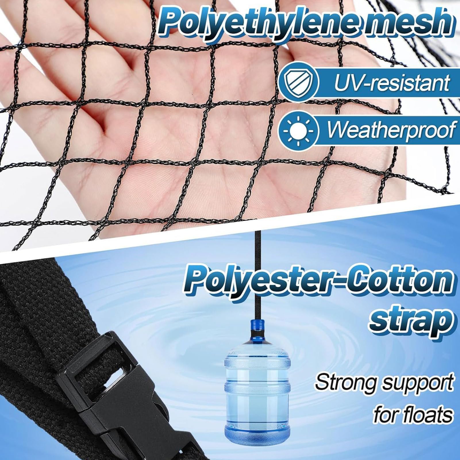 Schwimmhilfen Aufbewahrungsnetz 150x85cm - Klappbares Pool Netz Für Spielzeug Ordnung