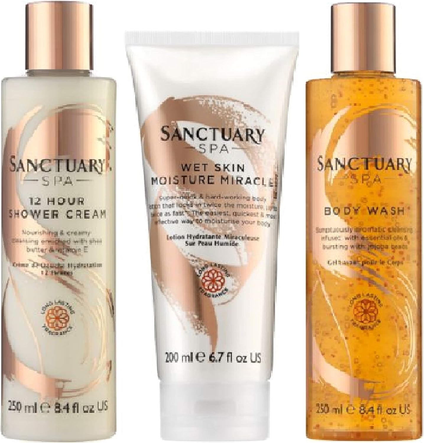 (Pack of 3) Sanctuary Spa 12 Hour Shower Cream x 250ml & Sanctuary Spa ...