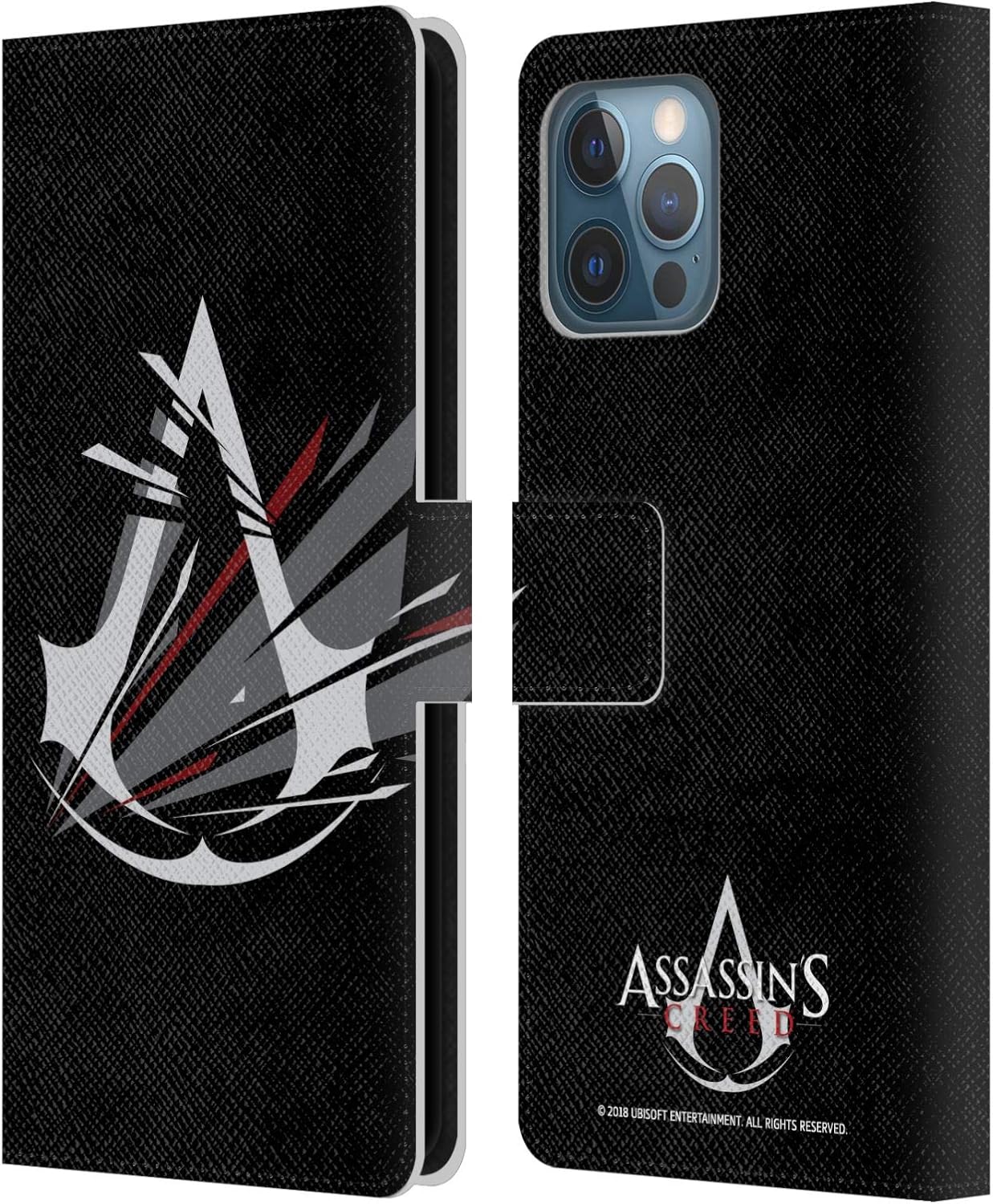Head Case Designs Officially Licensed Assassin's Creed Light Logo Leather Wallet Case Compatible with Apple iPhone 12 Pro Max