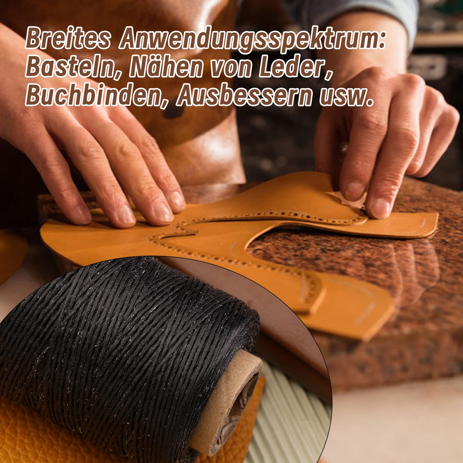 Cordon Ciré De 31 M Avec Aiguilles De Réparation à La Main, Fil Plat