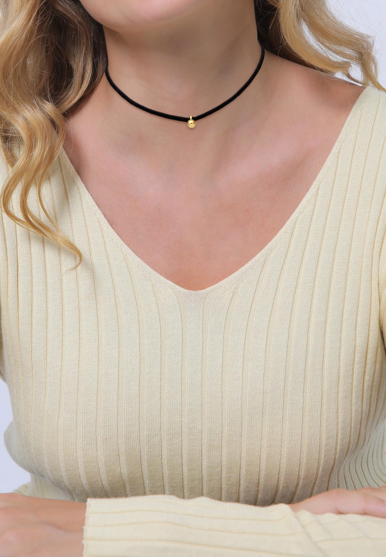 Elli Collares Choker Velour Kugel Geo Basic 925 Sterling Silber