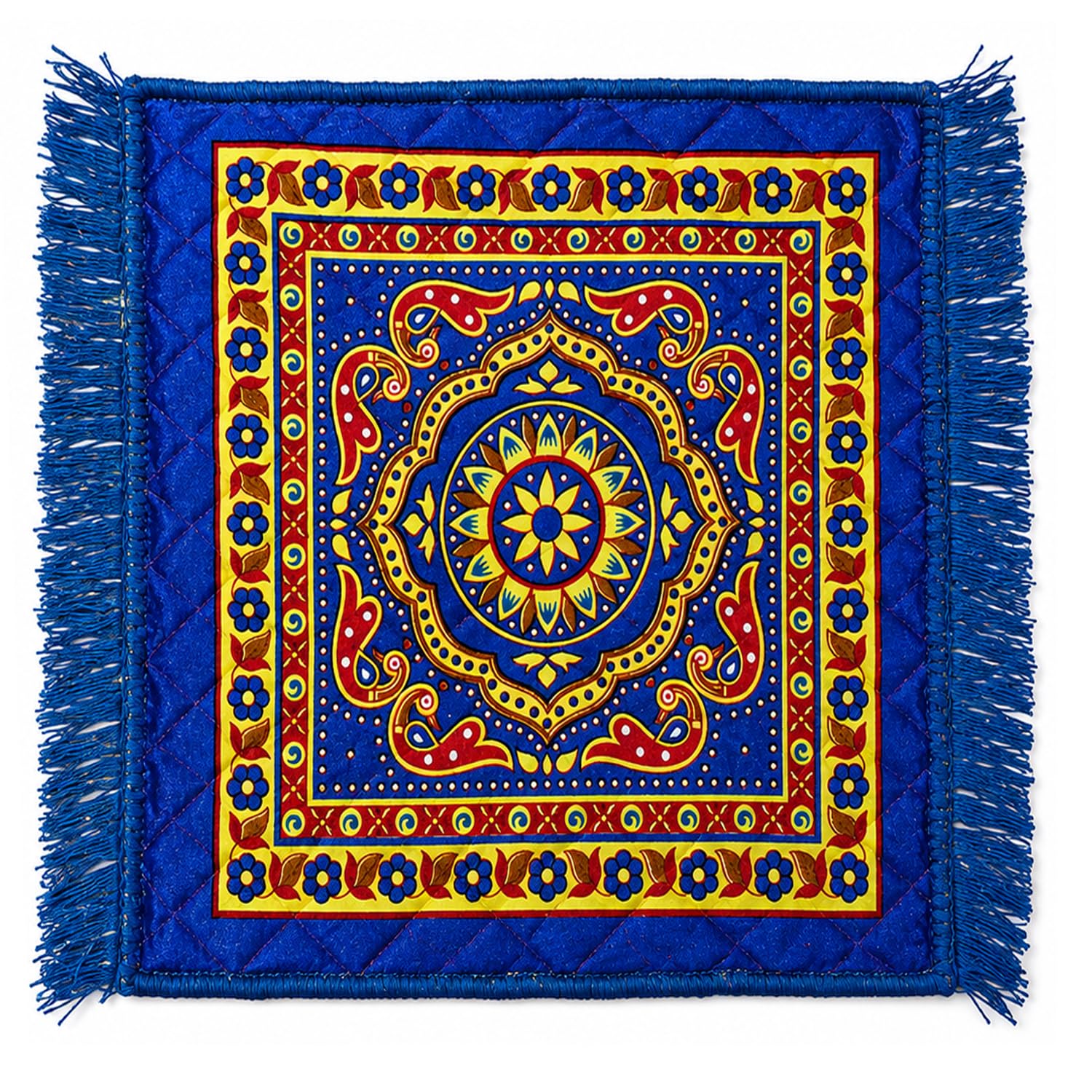 Traditional Pooja Carpet - Soft Velvet Prayer Mat -13 Traditional Pooja Carpet - Soft Velvet Prayer Mat -13