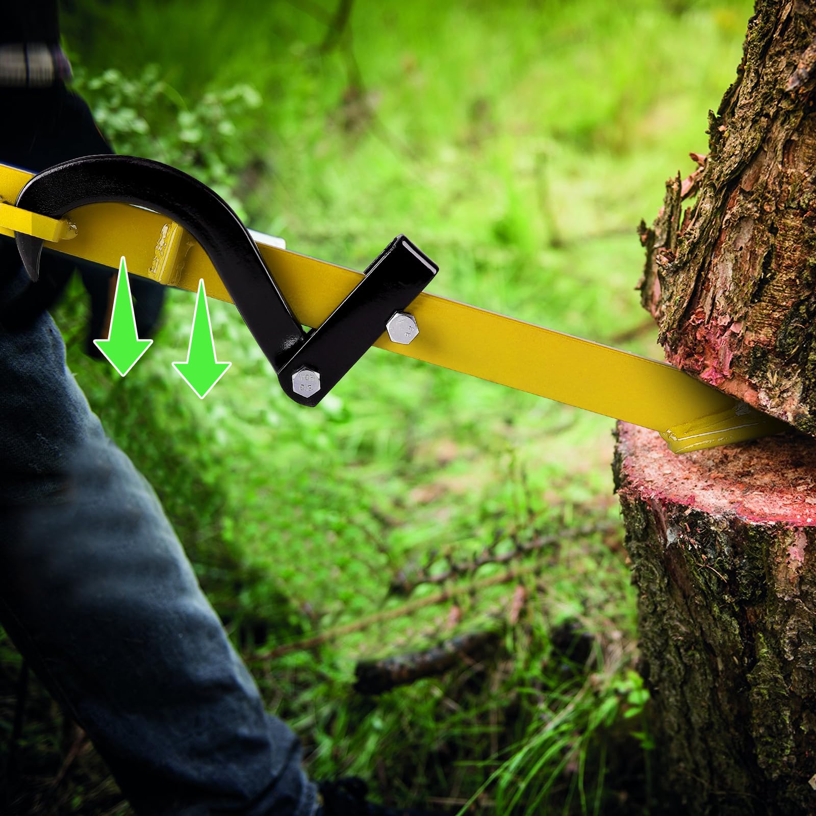 EFUTURETIME 130 cm podnośnik z hakiem obrotowym, łopatka do 600 mm, kolor | Kuta łopatka do pni, uniwersalna pomoc w obracaniu i pomoc w spadaniu do obracania i przesuwania