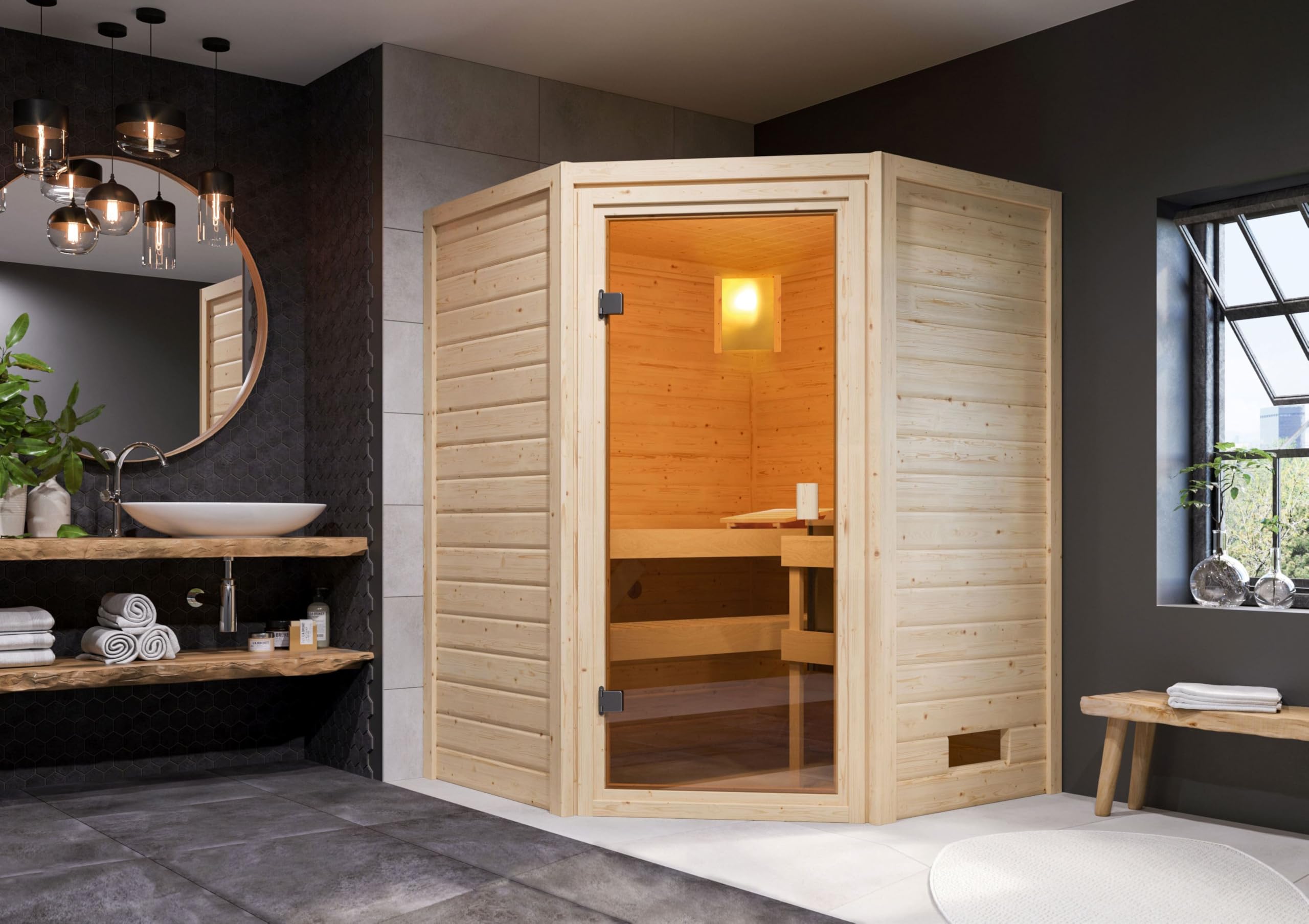 CHILLROI Innensauna Danika inklusive Saunaofen 3,6 kW