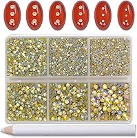 Vista 73 de Bymitel Hotfix - Gemas redondas de diamantes de imitación de cristal para manualidades, mezcla de 6 tamaños con kit de lápiz de cera, negro