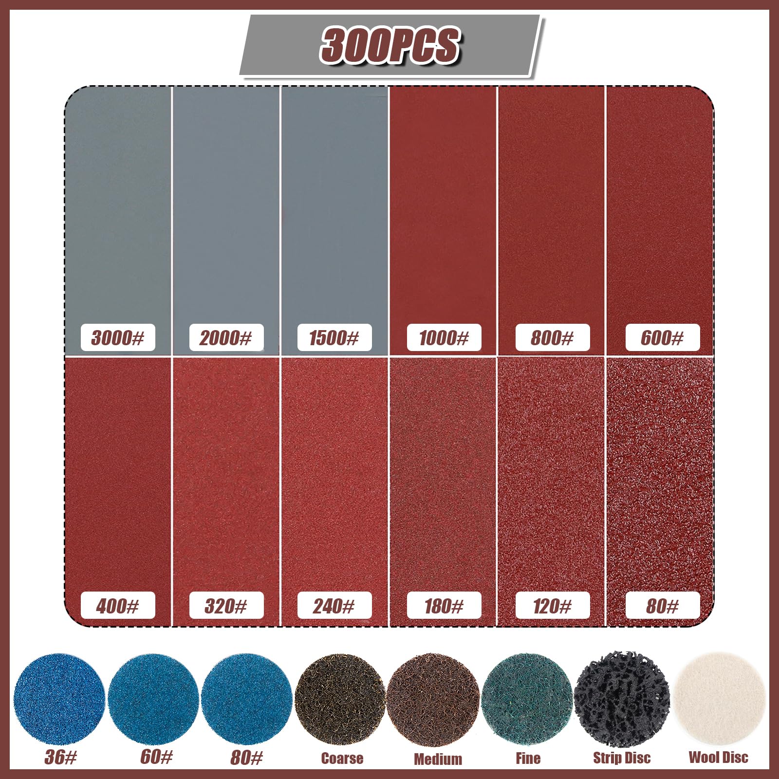 Set di dischi abrasivi (set per lucidatura auto, 54 pezzi)